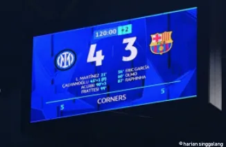 Inter Milan Lolos ke Final Liga Champions Usai Drama 7 Gol Lawan Barcelona