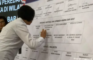 Deklarasi Upaya Pencegahan dan Pemberantasan Peredaran Gelap Narkotika bersama jajaran Forkopimda dan instansi vertikal Provinsi Sumatera Barat. (rif)